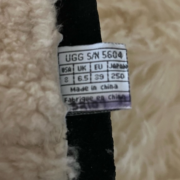 UGG Black Suede Buckle Moto Sherpa Hiking Winter Ankle Boots - Picture 7 of 7